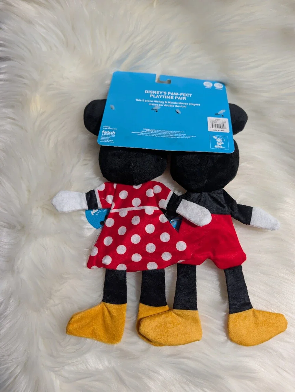 Mickey & Minnie Mouse Squeaky Plush Dog Toy